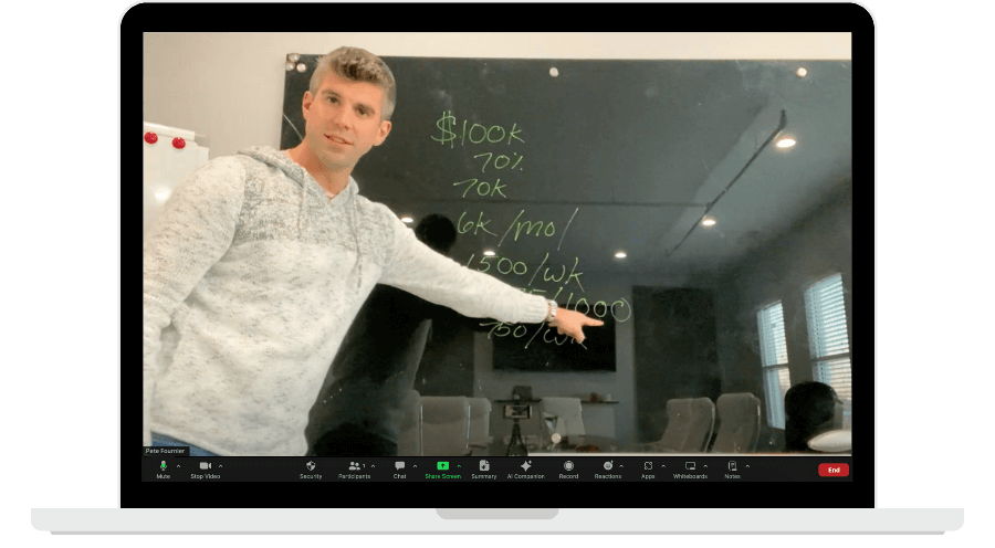 Pete Fournier weekly live zoom training call
